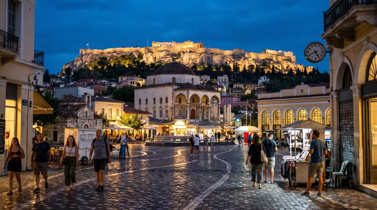 Monastiraki, Athens: where ruins, souvlaki and rooftops collide
